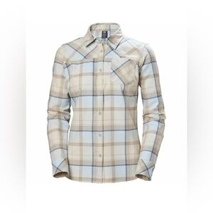 NWT Helly Hansen Classic Check LS Shirt 100% Cotton Size Medium Button Down
